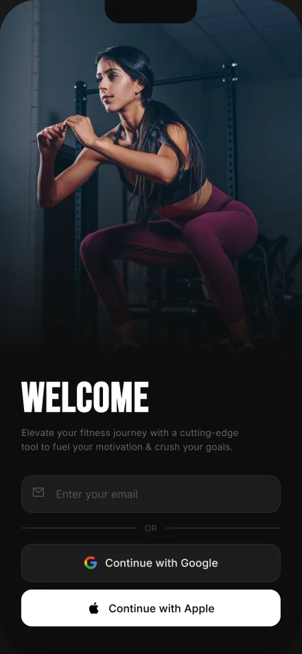 Gym mobile app workout tracking dashboard